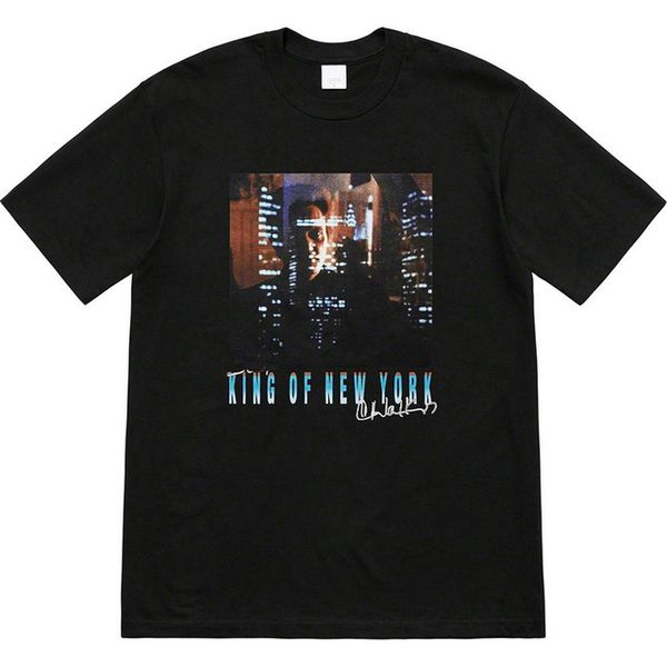 

19ss designer mens brand t-shirt clothing letter streetwear king of new york tee print box logo casual cotton skateboard t shirt top, White;black