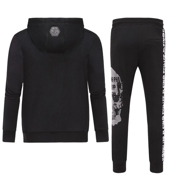 

pp tide brand suit mens designer suit printed hoodie luxury trend trousers boutique slim sports suit street hip hop outfit, Gray