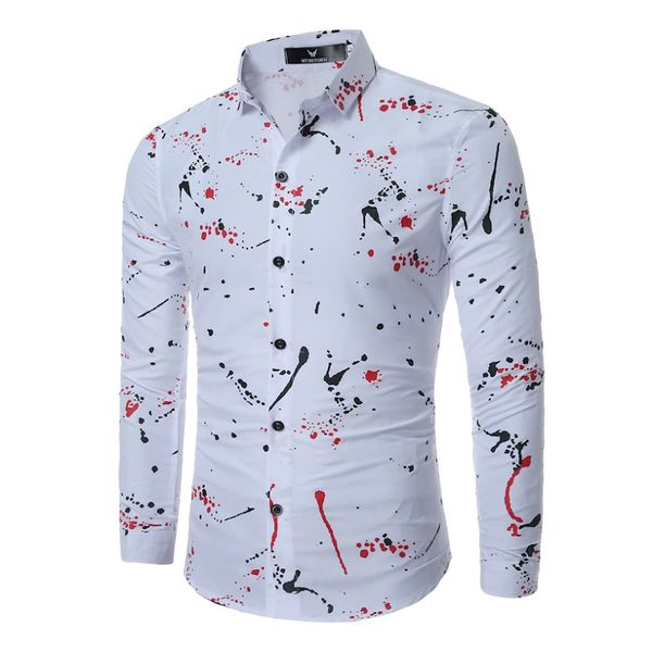 

Januarysnow Men's Long Sleeve Casual Shirts Fashion Rose Flower 3D Print Floral Shirt Turn-down Collar Slim Fit Shirt Mens Clothing