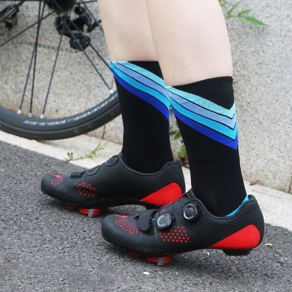 

new professional cycling socks men women road bicycle socks outdoor brand racing bike compression, Black