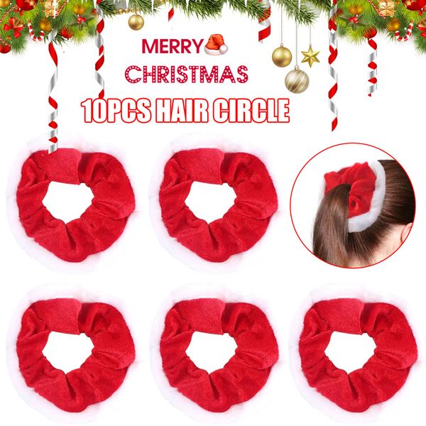 

10pcs christmas hair scrunchies elastics bobbles hair bands scrunchy tie ropes ponytail holders tp899