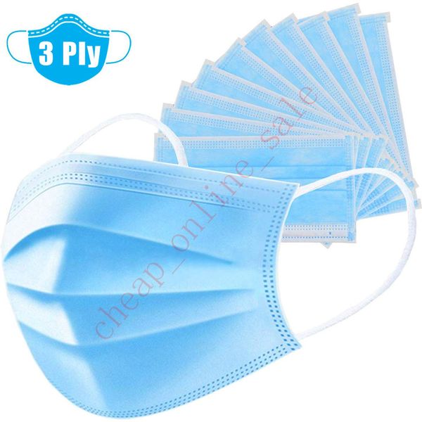 

2020 disposable face masks men anti dust proof dust mouth masks cover 3 layers earloop nose masks