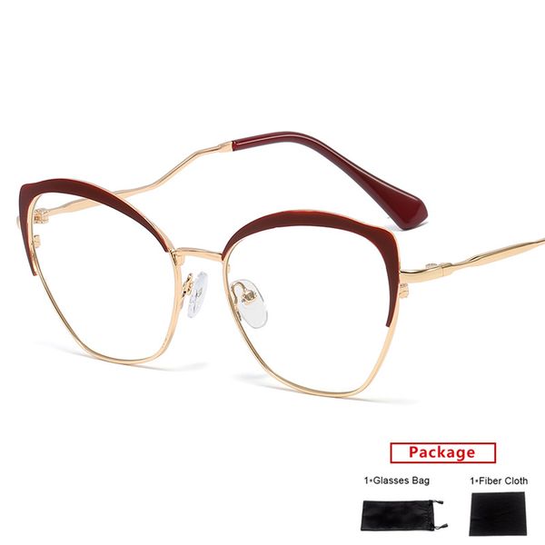 

mimiyou cat eye glasses frame women alloy eyeglasses men vintage optical eyewear eye glasses frame clear uv400 brand, Black