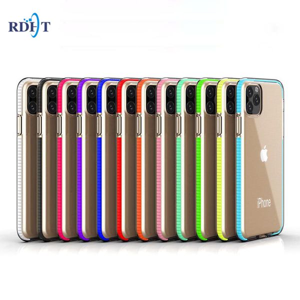 

two tone clear shockproof soft tpu phone case for iphone 11 pro max x xs max xr 8 plus case transparent back cover