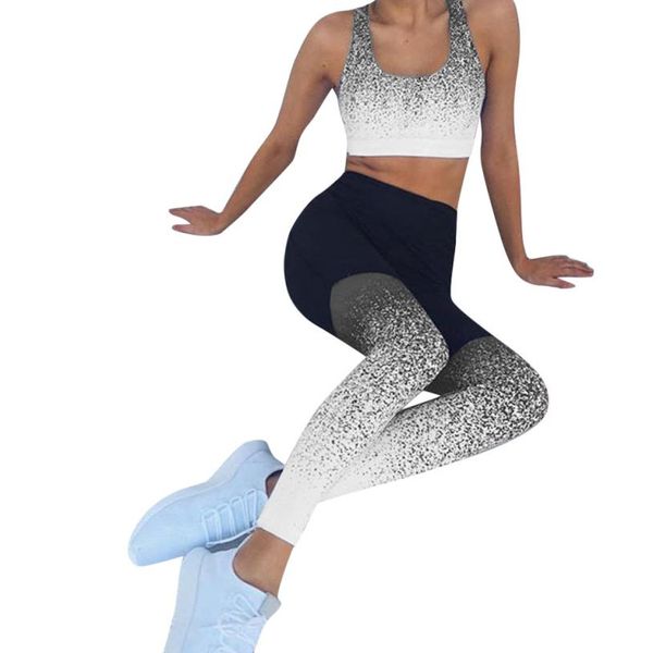 

klv yoga leggings quick dry pants leggins sport women fitness night running pant elastic legging gradient color yoga pants #@%, White;red