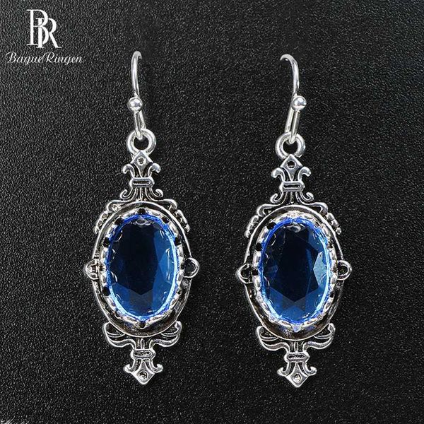 

bague ringen classic 925 925 sterling silver earring for charm women with sapphire gemstones women party wholesale gift, Golden;silver