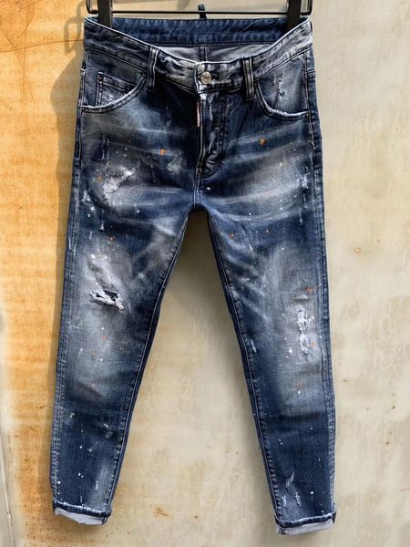 

new arrival fashion casual mens skinny stretch jeans distressed ripped slim fit jeans trousers skateboarding brand male denim pants 979, Blue