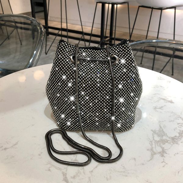 

summer rhinestone bag female diamond 2020 new wild sequins small bag shining shoulder messenger chain bucket bags