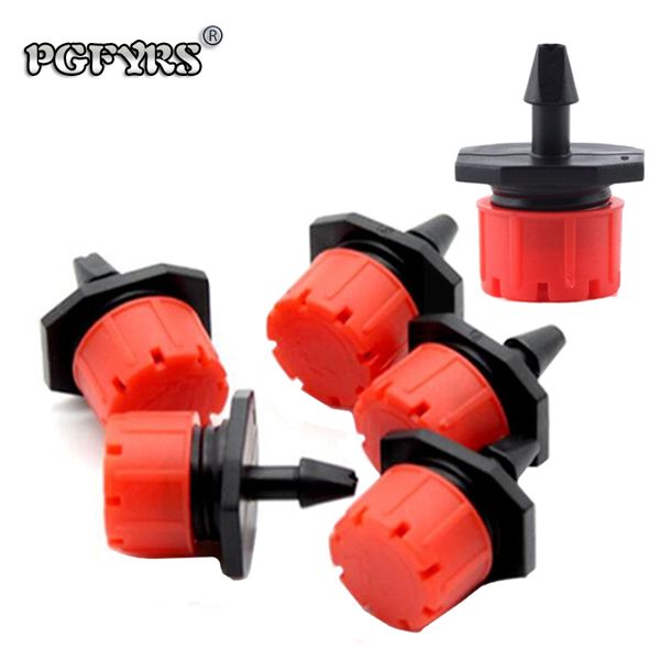 

pgfyrs 10pcs adjustable 1/4'' red dripper garden drip irrigation tool plant potted agricultural watering nozzle 4/7 mm hose