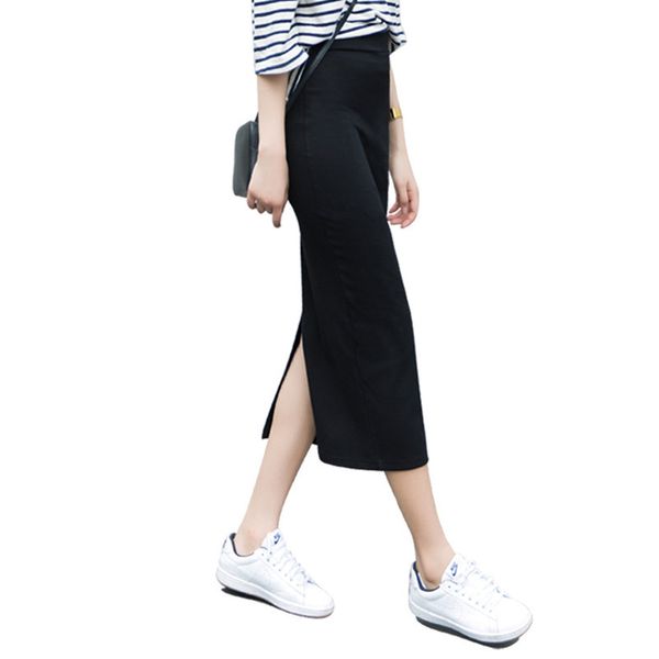 

pencil skirts womens skirt harajuku clothes streetwear summer fashion clothing female mid-calf length skirt women skirts, Black