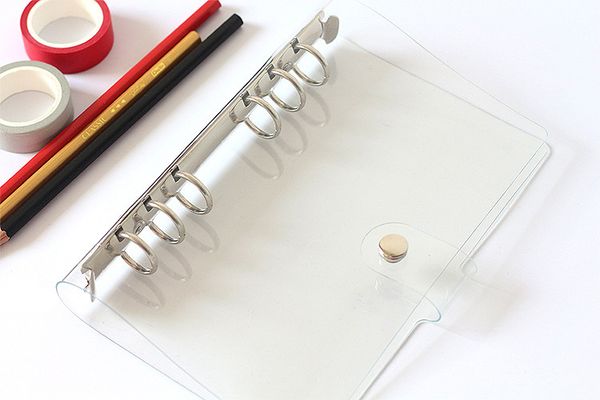 

6 hole pvc transparent loose-leaf shell loose-leaf notebook account present case buckle a6