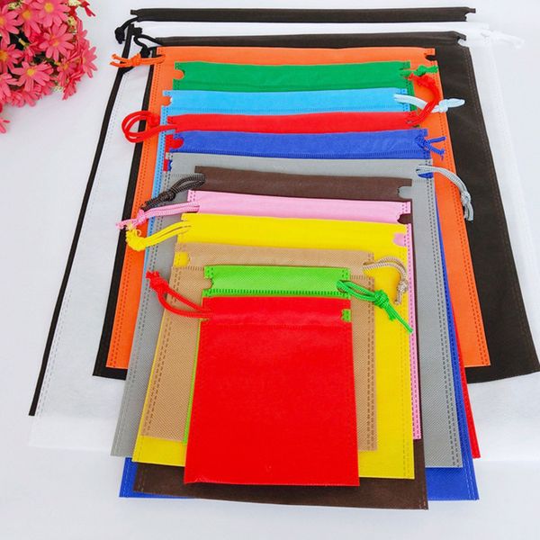 

colors small size 70gsm non woven fabric eco drawstring string bag reusable shopping folding environmental bag