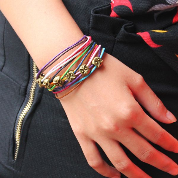

jewelry haragufeng jewelry bracelet accessories diy colorful lasheng hand-woven hand simple ornaments, White