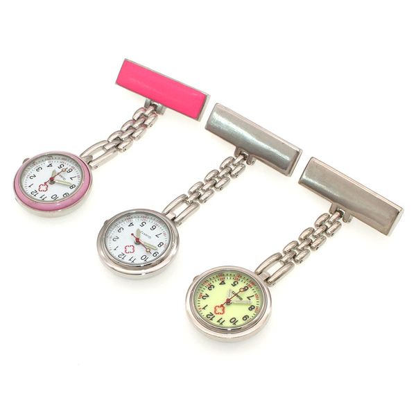 

new fashion simple doctor watch pin brooch stainless steel lapel pocket watch fob nurse, Slivery;golden