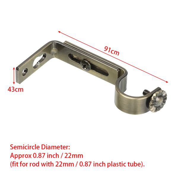 

2pcs/set wall window frame curtain fixed hook vintage curtain rod bracket holder mounting curtain pole hanger clip home hardware