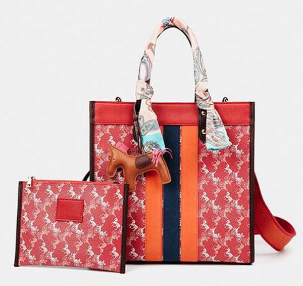

est brand woman fashion print tote bag designer pony scarf mother tote high-end work business shoulder bag travel large capacity bag