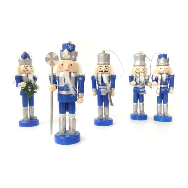 

12cm nutcracker puppet king soldier wooden crafts christmas gift home deskornaments birthday gifts toy for girl kids 5 pcs/set