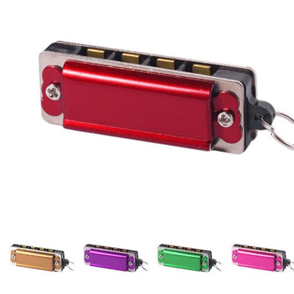 

mini 4 holes 8 tone harmonica necklace musical pendant necklace jewelry wine red