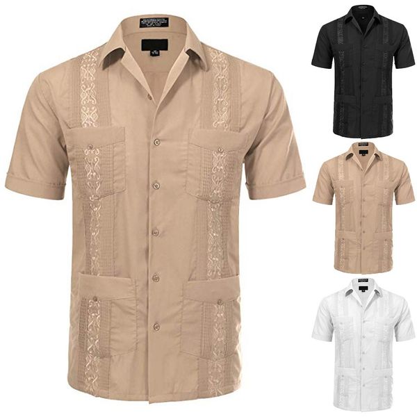 

fashion mens shirt short sleeved casual social shirts men vintage ethnic loose short sleeve casual buttons s  l xl xxl, White;black