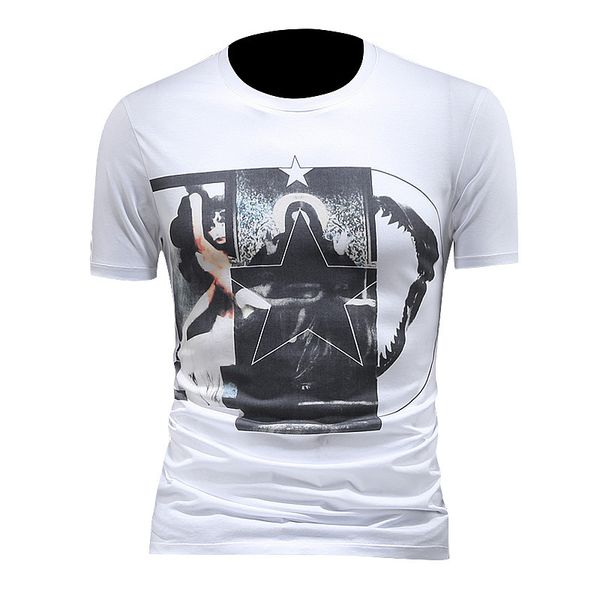 

2020 new summer men tshirt o-neck print short sleeve embroidery slim fit t-shirt mens designer casual mens t-shirts plus size m-4xl, White;black