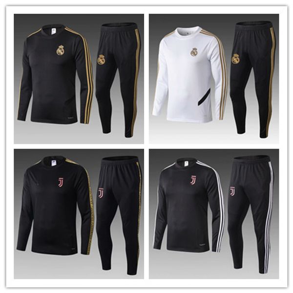 

Top quality new 2019-20 Ajax Paris Juventus Real Madrid men's soccer white football sportswear 18 19 adult training suit tights sportswear