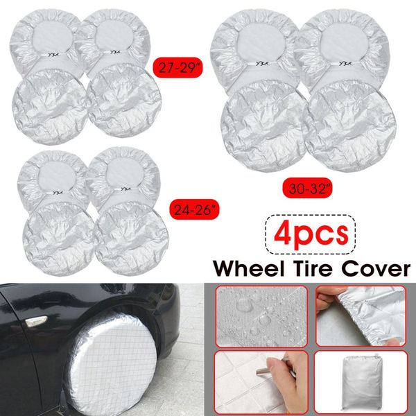 

4pcs spare tire cover case polyester tires storage bag wheel protector tyre accessories for winter and summer different sizes