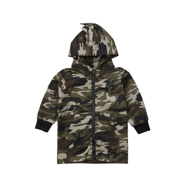 

Jackets Toddler Kids Baby Boys Camouflage Dinosaur Coat Zippers Long Sleeves Top Hooded Jackets