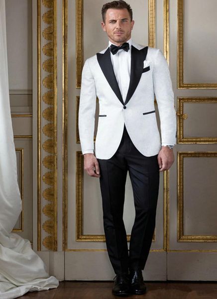 

new white men suits wedding groom tuxedos bridegroom suits man 2 pieces (jacket+pants) slim fit prom wear 393, Black;gray