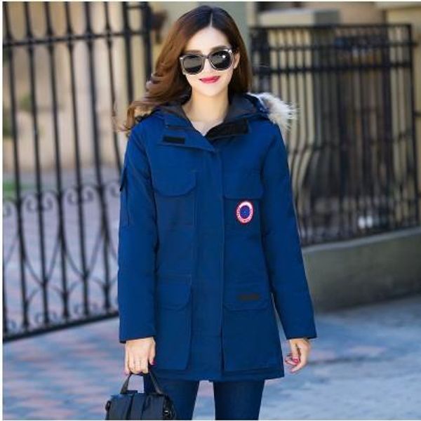 

куртка зимы фабрика прямых продаж канада инструментальное гусь вниз толстые теплый»ветрозащитный водонепроницаемый средней длины slim down j, Black