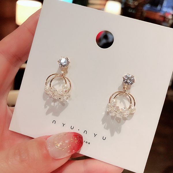 

кристалл pearl серьги премиум sense-style pearl серьги темперамент серьги лица значимые тонкие падения женщин, Golden