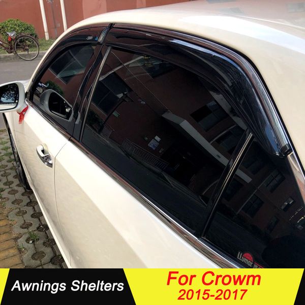 

for toyota crowm 2015-2017 window visors awnings shelters rain sun deflector guard vent protector covers 4pcs car accessories