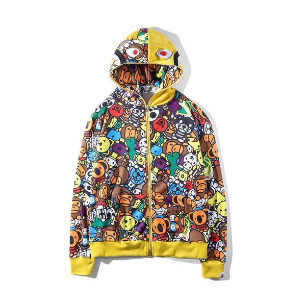

bape mens hoodies fashion men women designer cartoon hoodies jacket bape mens casual sweatshirts s-xl, Black