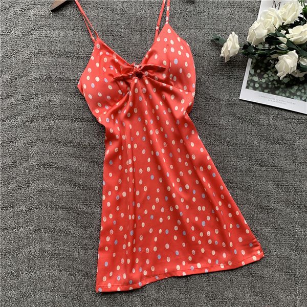 

women's sleepwear lingerie silk women sleeping dress woman night 2369, Black;red