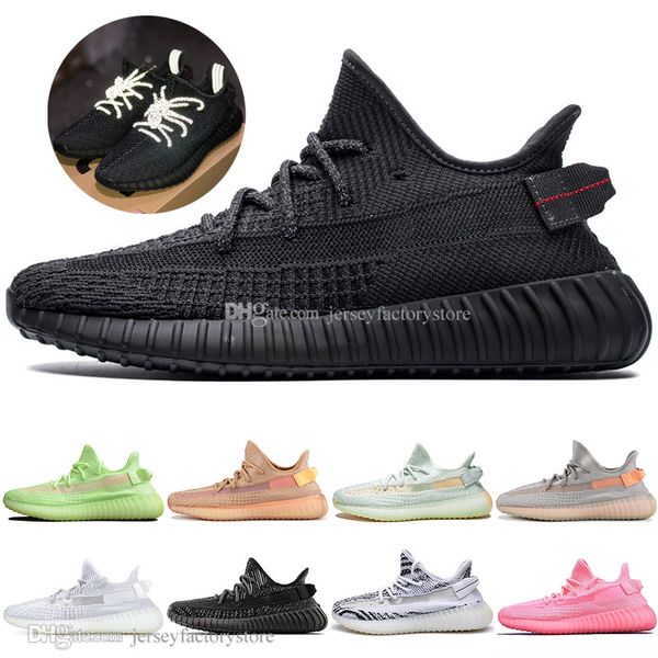 

С Коробкой Новый Kanye West Clay V2 Статический Отражающий GID Glow In The Dark Мужские Кроссовки