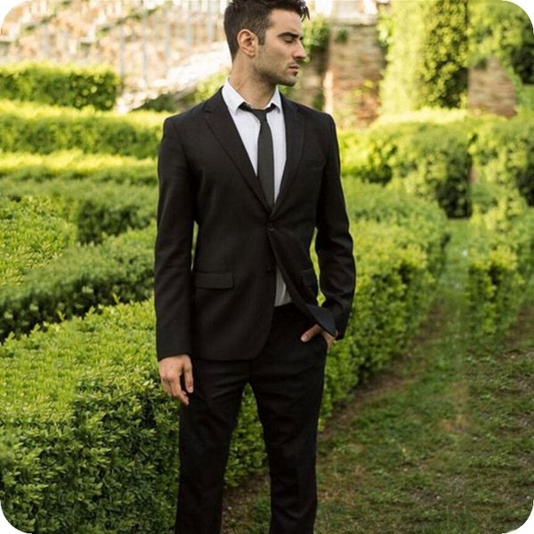 

latest coat pant designs black gentle man suits formal groom wear slim fit men wedding tuxedo 2piece two-button custom made costume homme, Black;gray