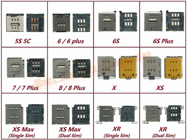 

2 шт. OEM Sim Card Reader Держатель Гнездо Лотка Слот Для iPhone XS Макс XS XR X 8 7 6S 6 Плюс 5S 5C