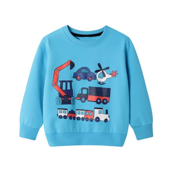 

toddler kids baby boys girls sweatshirt cartoon print pullover clothes outfits, Black
