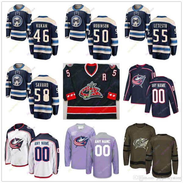 

Dean Kukan Eric Robinson Mark Letestu David Savard Jersey Winter Classic Columbus Blue Jackets Salute to Service Men Women Youth Cheap