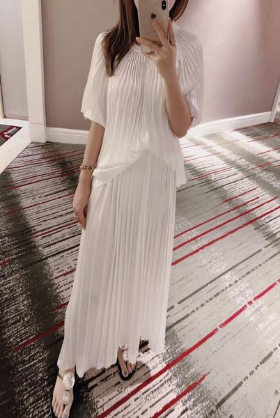 

2019 luxury suits women blouse + pleated skirt ddxgz2, White
