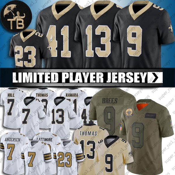 

9 drew brees jersey new orleans 13 michael thomas saints jersey 41 alvin kamara jerseys marshon lattimore taysom hill football jersey, Blue;black