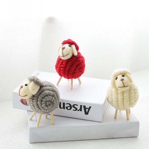 

cute mini plush lamb handmade home novelty decoration crafts christmas diy gift mini sheep hanging ornament christmas decors