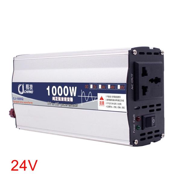 

600w 1000w pure sine wave surge protection converter transformer car 12v 24v to 220v power inverter home use portable supply