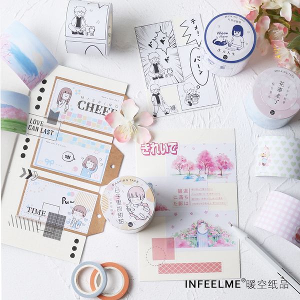

1 pcs/lot diy japanese paper decorative adhesive tape washi tape/masking tape stickers 2016