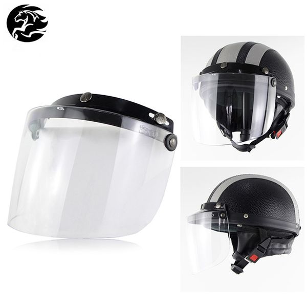 

open face helmet visor shield anti uv bubble motorcycle lens shield high clear pc motorcycle bubble visor for half helemt