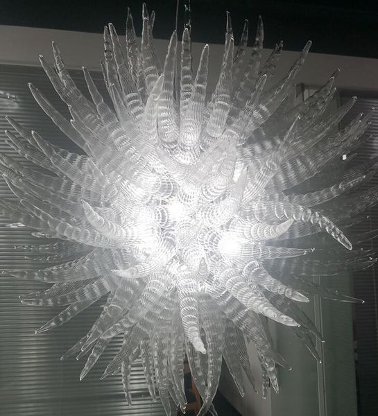 

italian 36 inches transparent glass chain pendant light custom spirals crystal chandelier lighting for home l restaurant art decor
