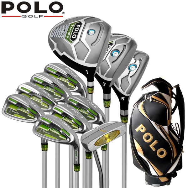 

genuine polo new golf complete 11pcs clubs set and standard bag putter wood iron men golf stainless ball package