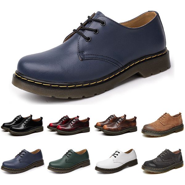 

2020 new designer casual shoes men leather black white blue business fashion platform flat party mens trainers sneaker size 38-45 color2