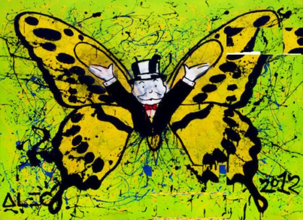 

alec monopoly oil painting on canvas graffiti art decor butterfly home decor handpainted &hd print wall art canvas pictures 191028