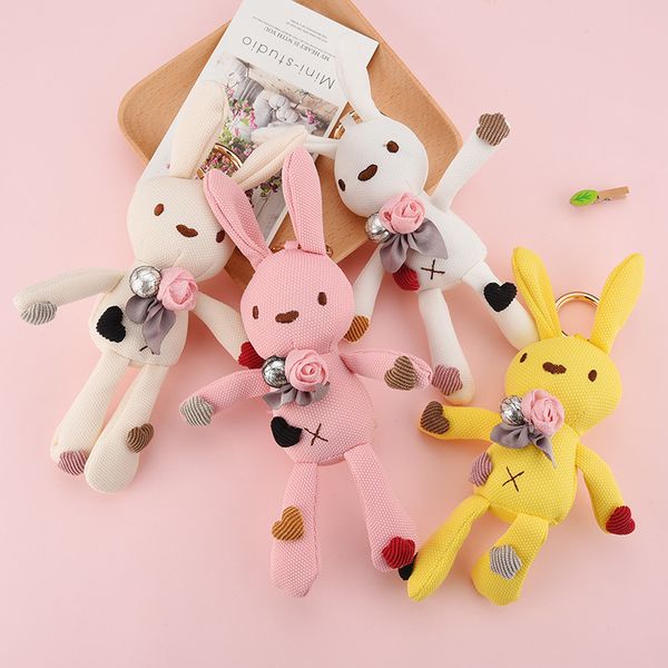 

4 colors, rabbit stuffed toys , key chain gift plush toys , 22cm baby toys dolls