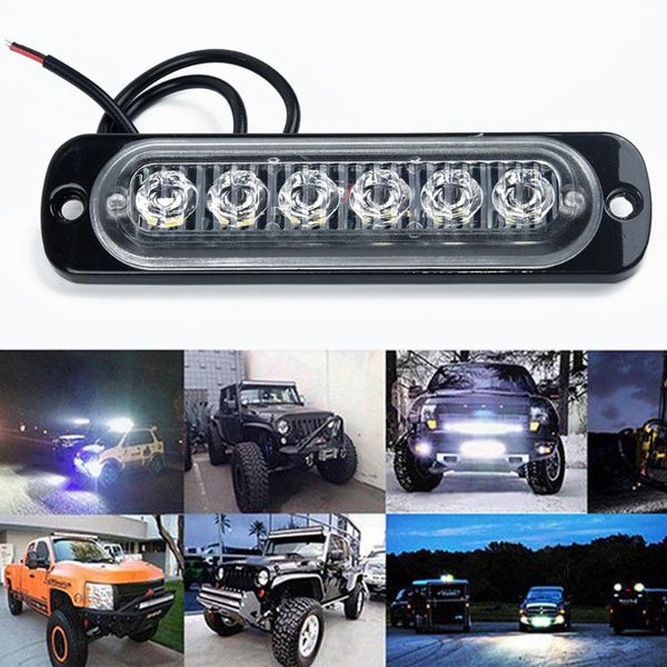 

6 led light work bar lamp driving fog car emergency lights offroad suv 4wd auto car boat truck strobe led warning light